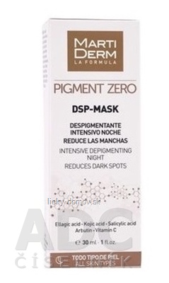 MartiDerm PIGMENT ZERO DSP-MASK nočná depigmentačná maska, pre všetky typy pleti 1x30 ml