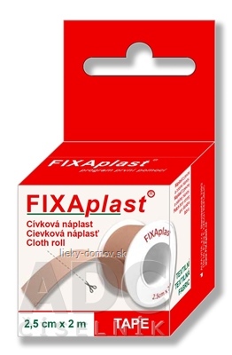 FIXAplast Cievková náplasť textilná 2,5cm x 2m, 1x1 ks