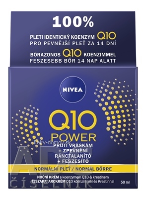 NIVEA Spevňujúci nočný krém Q10 POWER proti vráskam, normálna pleť 1x50 ml