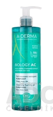 A-DERMA BIOLOGY AC Čistiaci penivý gél na pleť so sklonom k akné 1x400 ml