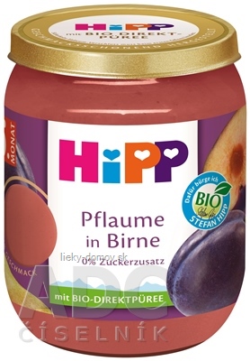 HiPP Príkrm BIO Hrušky a slivky ovocný (od ukonč. 4.-6.mesiaca) 1x160 g