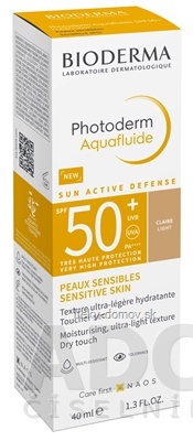 BIODERMA Photoderm Aquafluide SPF 50+ NEW opaľovací krém, svetlý (inov.12/2022) 1x40 ml