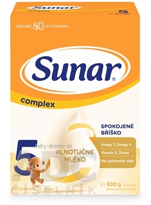 Sunar Complex 5 mliečna výživa (od ukonč. 36. mesiaca) 2x300 g (600 g)