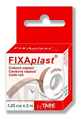 FIXAplast Cievková náplasť textilná 1,25cm x 2m, 1x1 ks