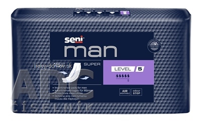 SENI MAN Super Level 5 vložky urologické pre mužov, savosť 870 ml, 1x15 ks