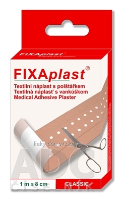 FIXAplast CLASSIC náplasť textilná s vankúšikom 1m x 8cm, 1x1 ks