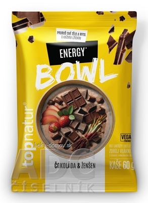 topnatur BOWL KAŠA Energy čokoláda & ženšen, bezlepková instantná zmes 1x60 g