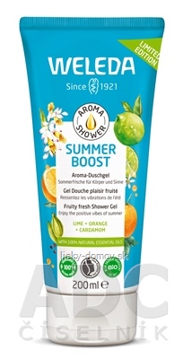 WELEDA SUMMER BOOST Aroma Shower Fruity fresh sprchový gél, Lime+orange+cardamom 1x200 ml