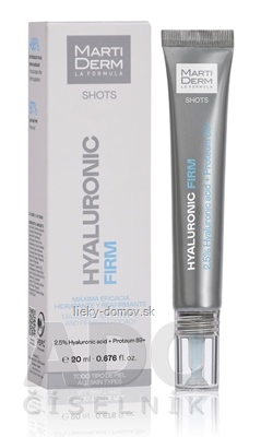 MartiDerm SHOTS HYALURONIC FIRM hydratačný a spevňujúci gél, pre všetky typy pleti 1x20 ml