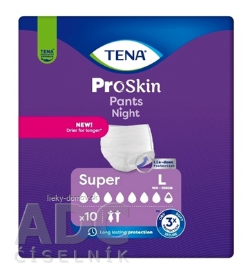 TENA Pants Night Super L naťahovacie inkontinenčné nohavičky na noc (inov.2024) 1x10 ks