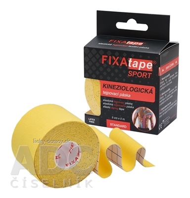 FIXAtape tejpovacia páska SPORT kinesiologická, elastická, žltá 5cm x 5m, 1x1 ks