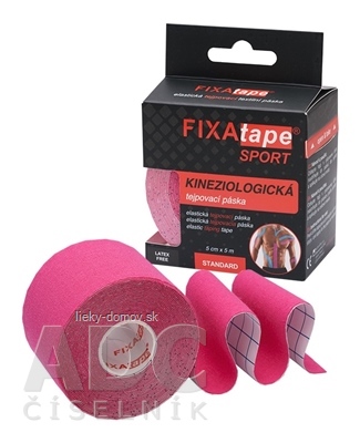 FIXAtape tejpovacia páska SPORT kinesiologická, elastická, ružová, 5cm x 5m, 1x1 ks