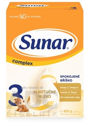 Sunar Complex 3 mliečna výživa (od ukonč. 12. mesiaca) 2x300 g (600 g)