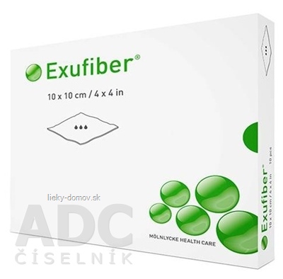 Exufiber 10x10 cm krytie na rany hydrovláknité 1x10 ks