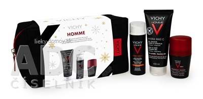 VICHY HOMME XMAS 2024 hydratačný krém 50 ml + sprchový gél 100 ml + roll-on antiperspirant 50 ml, 1x1 set