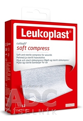 LEUKOPLAST CUTISOFT SOFT COMPRESS krytie na rany, z netkanej textílie, sterilné, 7,5x7,5 cm, 1x12 ks