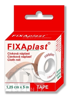 FIXAplast Cievková náplasť textilná 1,25cm x 5m, 1x1 ks