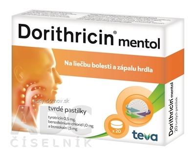 Dorithricin mentol pas ord 1x20 ks