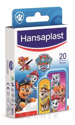 Hansaplast Labková Patrola náplasť s detským motívom, stripy 1x20 ks