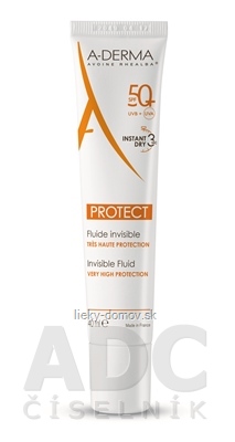 A-DERMA PROTECT FLUIDE SPF50+ transparentný fluid, 1x40 ml