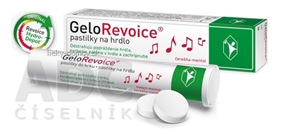 GeloRevoice pastilky na hrdlo, čerešňa mentol (inov. 2019) 1x20 ks