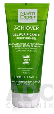 MartiDerm ACNIOVER PURIFYING GEL čistiaci gél pri akné a mastnej pleti 1x200 ml