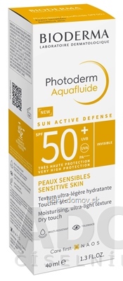 BIODERMA Photoderm Aquafluide SPF 50+ NEW opaľovací krém, netónovaný/natural (inov.12/2022) 1x40 ml