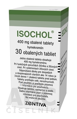 ISOCHOL tbl obd 400 mg (fľ. skl. hnedá) 1x30 ks