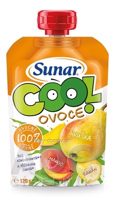 Sunar COOL ovocie Hruška, Banán, Mango (od ukonč. 12. mesiaca) 1x120 g