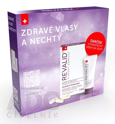 REVALID VLASOVÝ KOMPLEX BOX kapsuly Vlasový komplex 60 ks + darček: Hydratačný krém na ruky 20 ml, 1x1 set