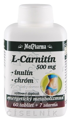 MedPharma L-CARNITÍN 500 MG + INULÍN + CHRÓM tbl 60+7 zadarmo (67 ks)