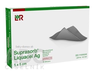 Suprasorb Liquacel Ag Krytie na rany s antimikrobiálnym striebrom, 5 x 5 cm, 1x10 ks