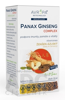 AVROPA PANAX GINSENG Complex bylinné kvapky 1x50 ml