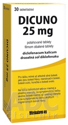 DICUNO 25 mg filmom obalené tablety tbl flm (blis.PVC/PVDC/Al) 1x30 ks