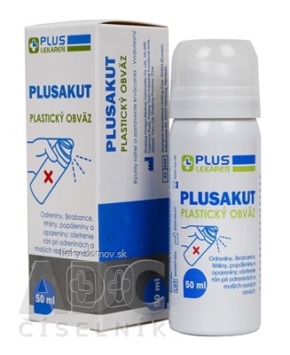 PLUS LEKÁREŇ PLUSAKUT Plastický obväz tekutá ochranná náplasť v spreji 1x50 ml