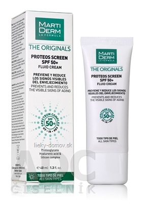 MartiDerm THE ORIGINALS PROTEOS SCREEN fluidný krém na tvár s ochranným faktorom SPF 50+, pre všetky typy pleti 1x40 ml