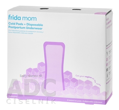 Frida Mom Chladiace absorpčné Ice Maxi vložky vložky 8 ks + popôrodné jednorazové nohavičky 2 ks, 1x1 set