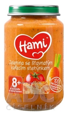 Hami príkrm Zelenina so šťavnatým kuracím stehienkom (od ukonč. 8. mesiaca) 1x200 g