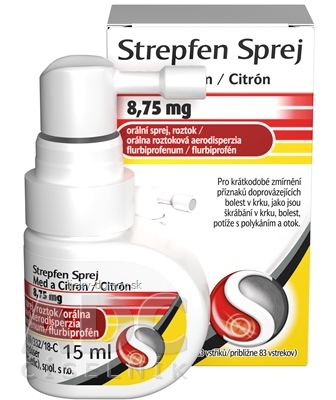 Strepfen Sprej Med a Citrón 8,75 mg aer ors (fľ.HDPE) 1x15 ml