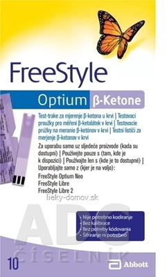 FreeStyle Optium β-Ketone testovacie prúžky 1x10 ks