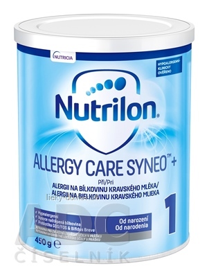 Nutrilon 1 ALLERGY CARE SYNEO + mliečna výživa v prášku (od narodenia) 1x450 g